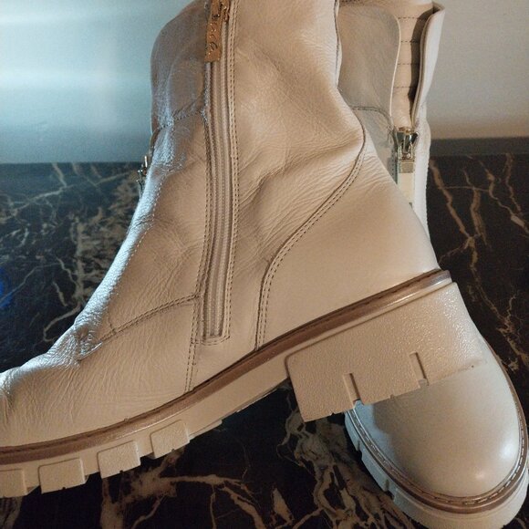 Ara Deon Women's Lug Sole Front & Zip Boot - Cream 09 - Picture 2 of 12